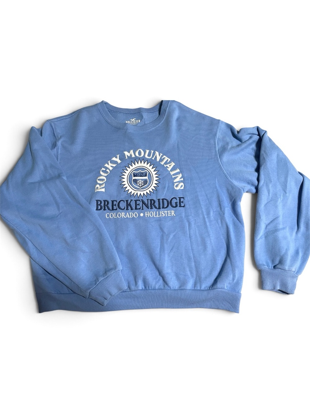 Hollister Breckenridge Colorado Graphic Sweatshirt Blue Crewneck Small